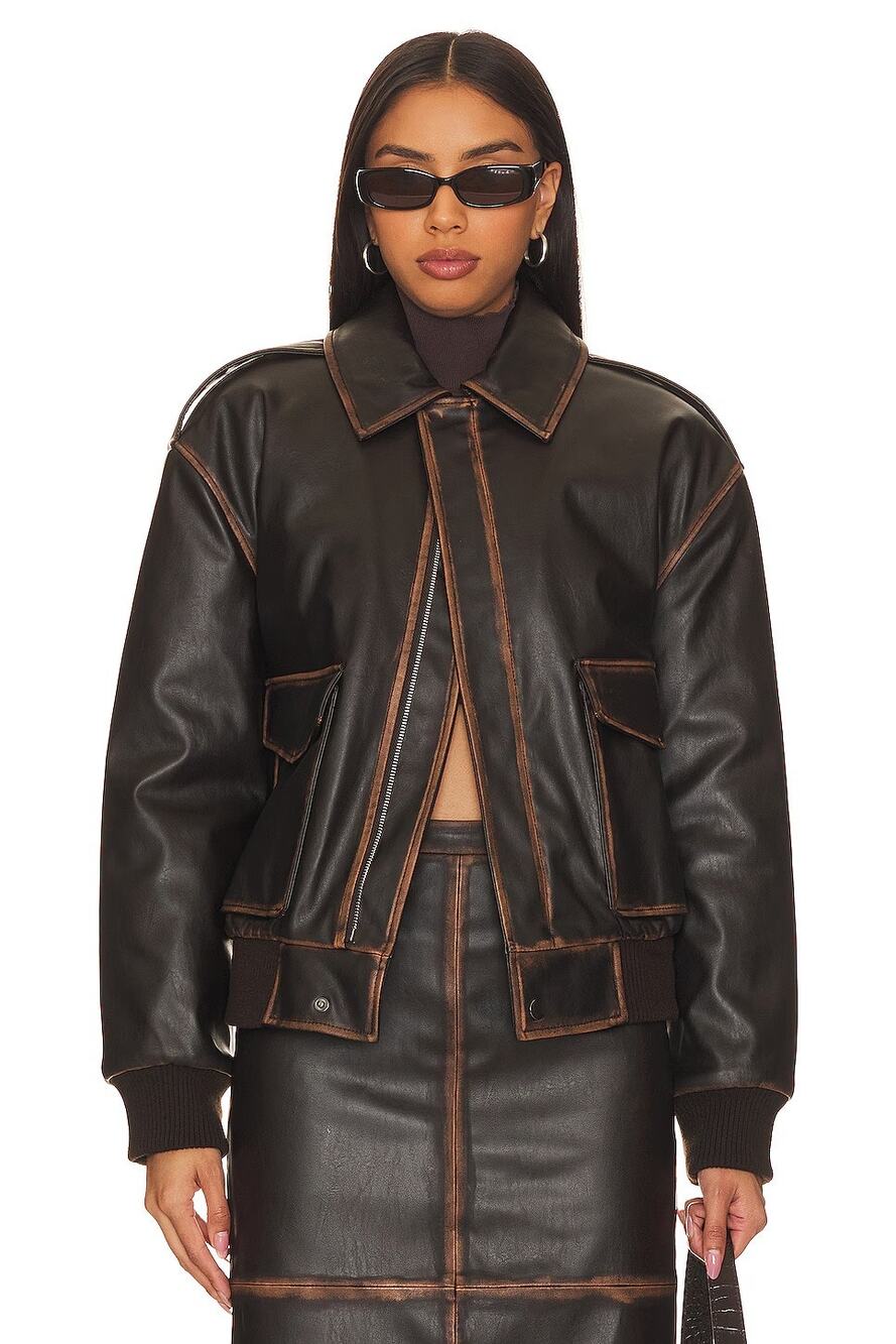 L'Academie Bo Jacket Puffer Aviator Varsity Bomber Oversized Boxy Grunge Biker S